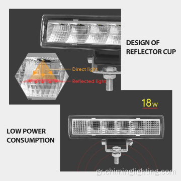 12V 24V LED Εργασιακό φως 18W 6000-6500K Flood Baem LED LED LIGHT για φορτηγό Offroad